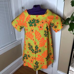 Rare Vintage Ludi's Waikiki Hawaiian Floral Dress